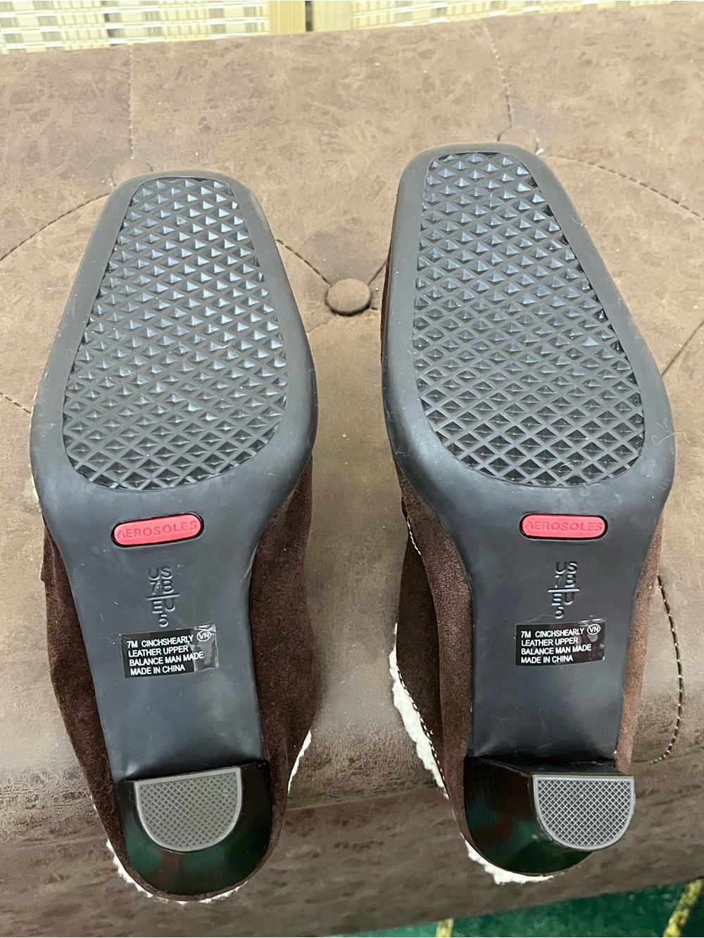 Dark Brown Suede hill mules 7 - Picture 4 of 6